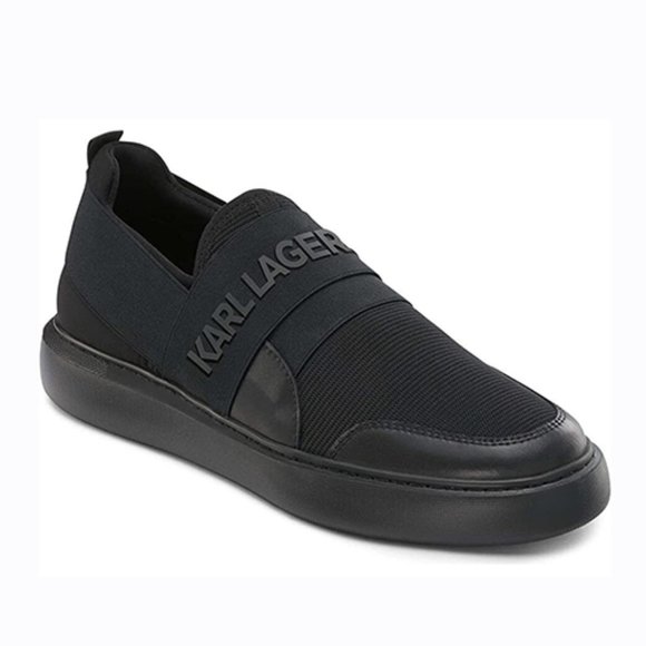 NewKarl Lagerfeld Paris Nylon/Leather Banded Logo Slip-On Sneaker